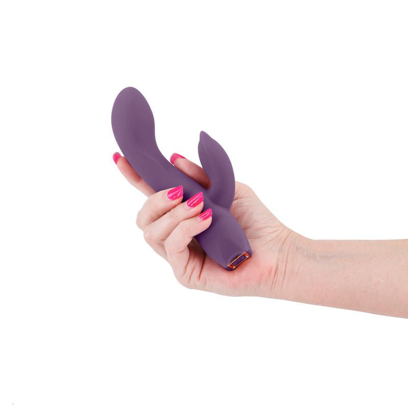 Obsessions - juliet rabbit vibrator - purple, Product side view  | Flirtybay.com.au