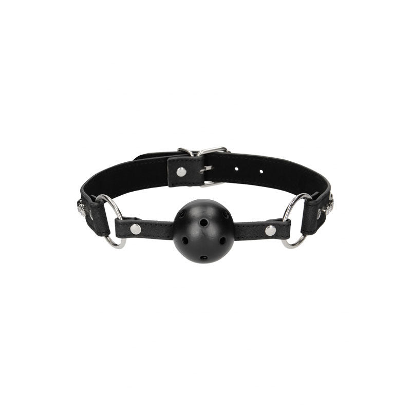 Ouch! diamond studded breathable ball gag - Product front view  | Flirtybay.com.au