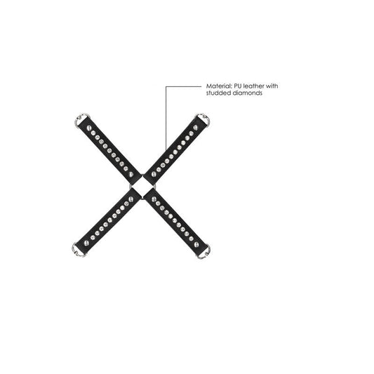 Ouch! diamond studded hogtie - Product top view, with specifications  | Flirtybay.com.au