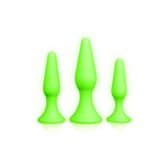 Ouch! glow in the dark butt plug set - Product back view  | Flirtybay.com.au