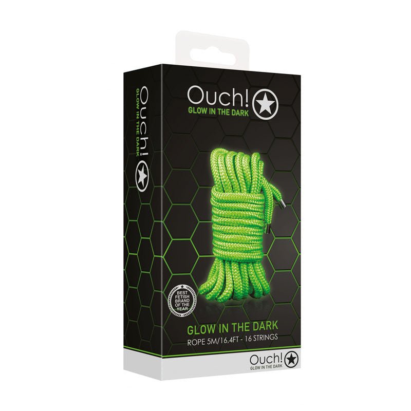 Ouch! glow in the dark rope - 5m -  box side view | Flirtybay.com.au