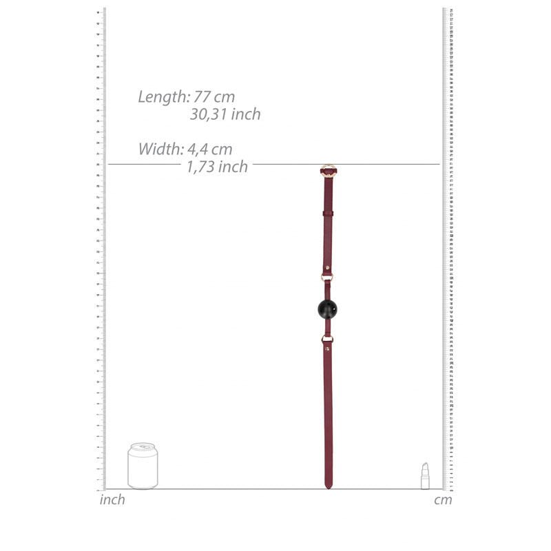 Ouch! - halo breathable ball gag - red, Product top view, with sizes  | Flirtybay.com.au