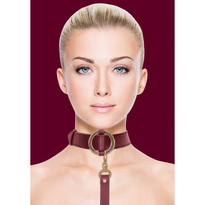 Ouch! halo - collar with leash - red, Product front view  | Flirtybay.com.au