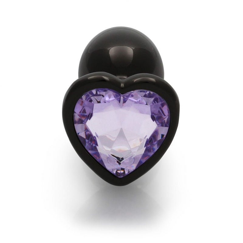 Ouch! - heart gem gunmetal butt plug - small, Product top view  | Flirtybay.com.au
