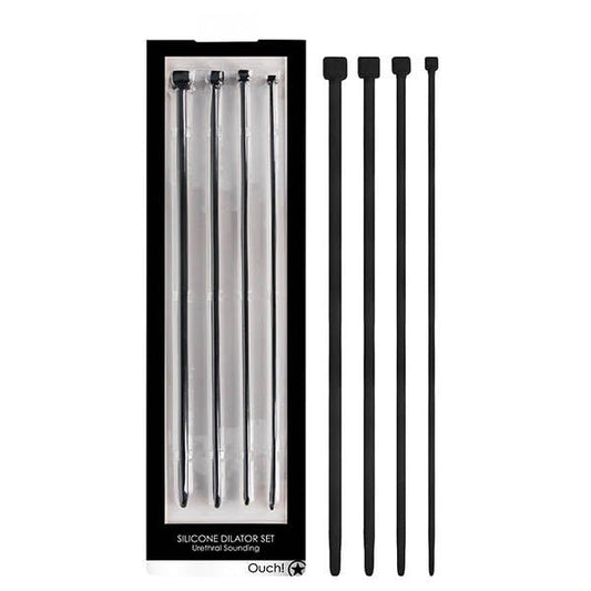 Ouch! urethral sounding dilator set - Product front view and box front view | Flirtybay.com.au
