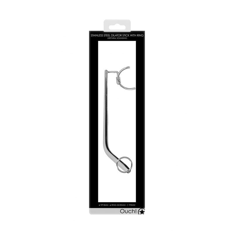 Ouch! urethral sounding - metal dilator stick -  box front view | Flirtybay.com.au