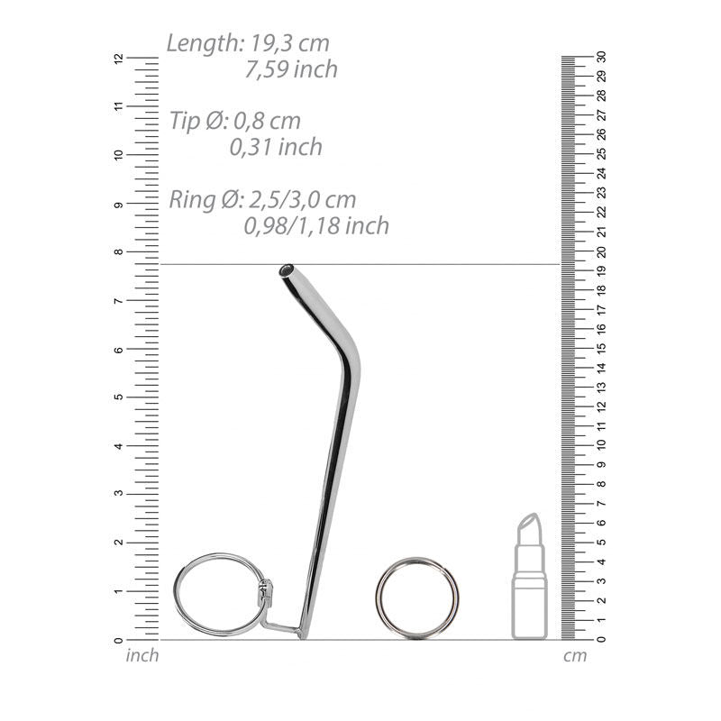 Ouch! urethral sounding - metal dilator stick - Product top view  | Flirtybay.com.au