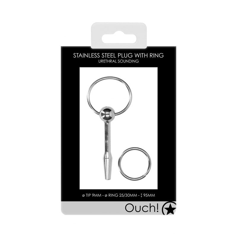Ouch! urethral sounding - metal plug -  box front view | Flirtybay.com.au