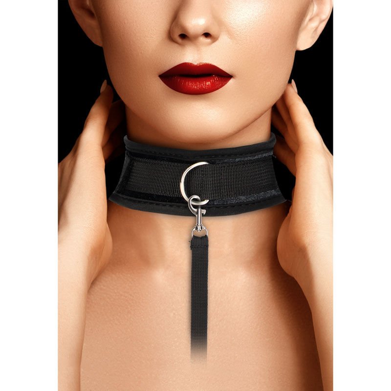 Ouch! velvet & velcro adjustable collar - Product front view  | Flirtybay.com.au