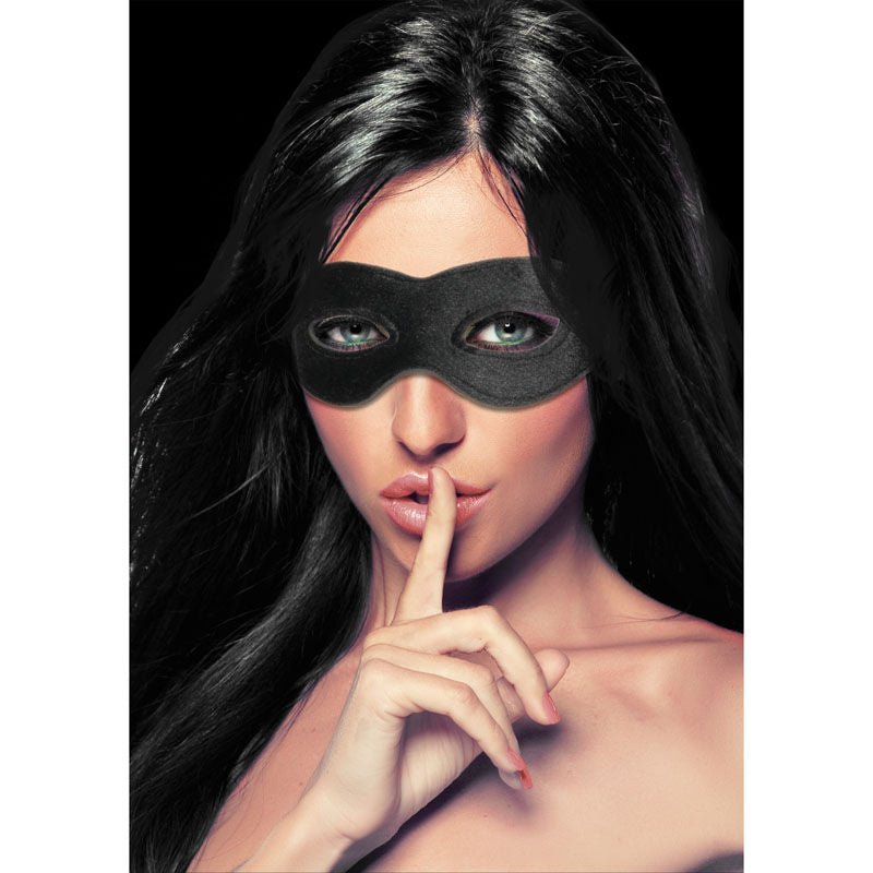 Ouch! velvet & velcro adjustable open eye mask - Product side view  | Flirtybay.com.au