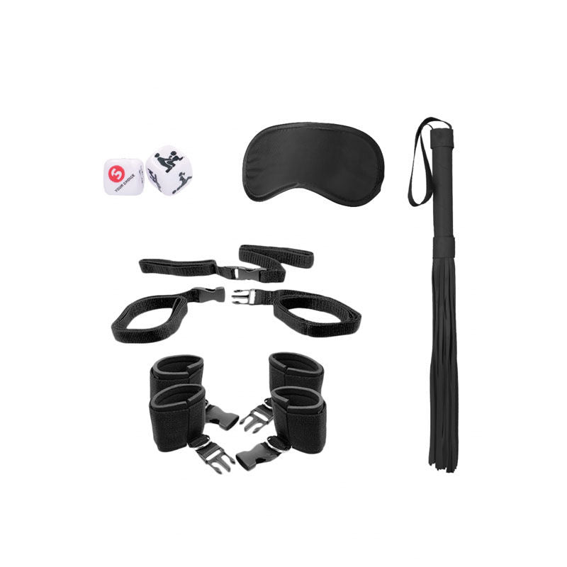Ouch!  & white bed post bindings restraint kit - Product front view  | Flirtybay.com.au