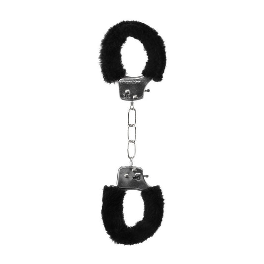 Ouch!  & white beginner's furry hand cuffs - Product bottom view  | Flirtybay.com.au