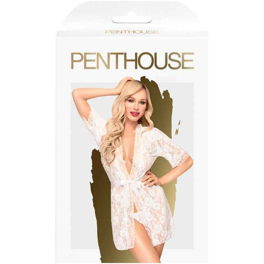 Penthouse - Sweet Retreat - White Lace Kimono