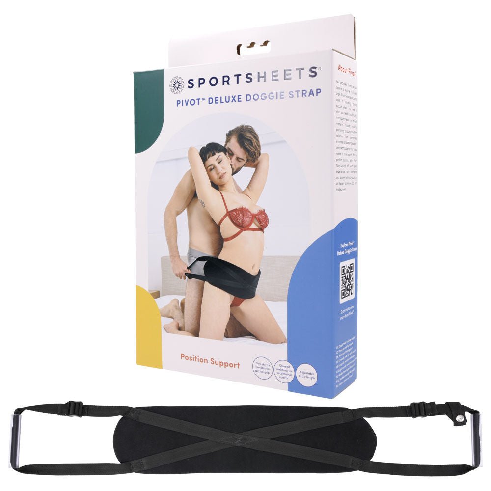 Pivot deluxe doggie strap - Product top view and box side view | Flirtybay.com.au