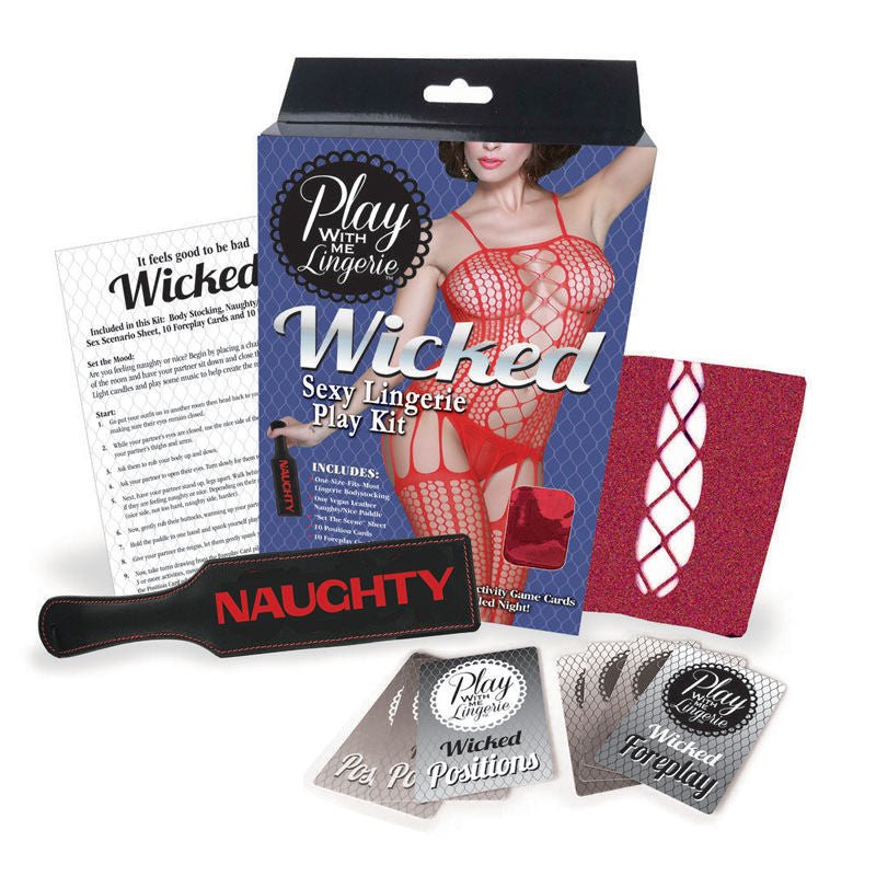 Play with me - wicked lingerie set - Product front view  | Flirtybay.com.au