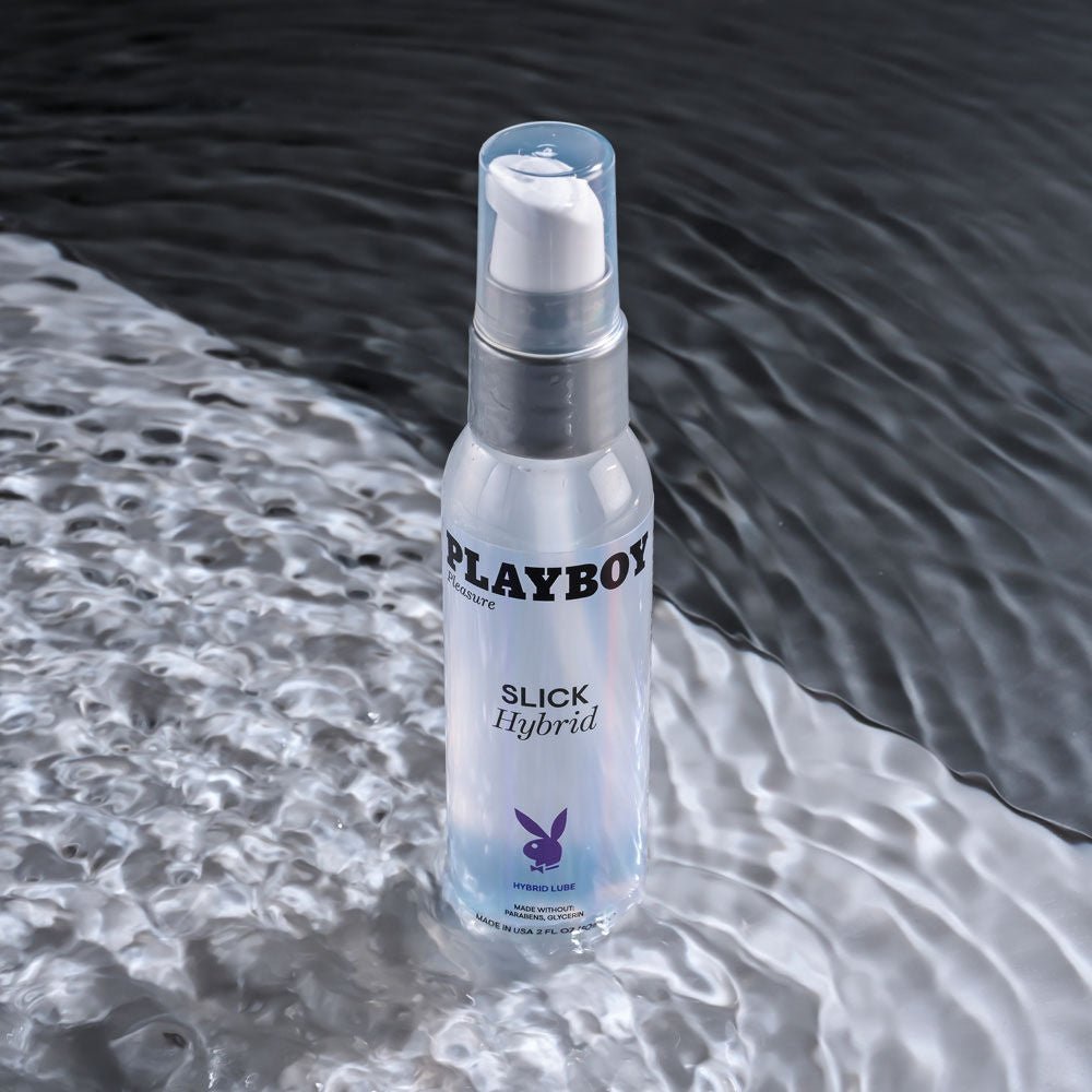Playboy pleasure slick hybrid lubricant - 60 ml - Product side view  | Flirtybay.com.au