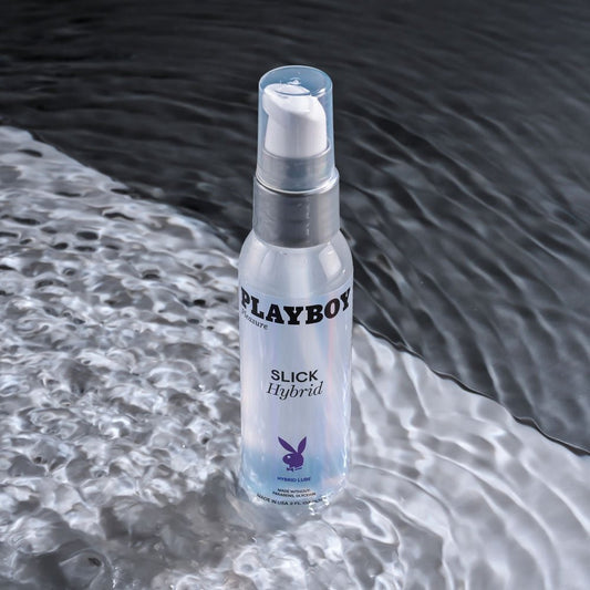 Playboy pleasure slick hybrid lubricant - 60 ml - Product side view  | Flirtybay.com.au
