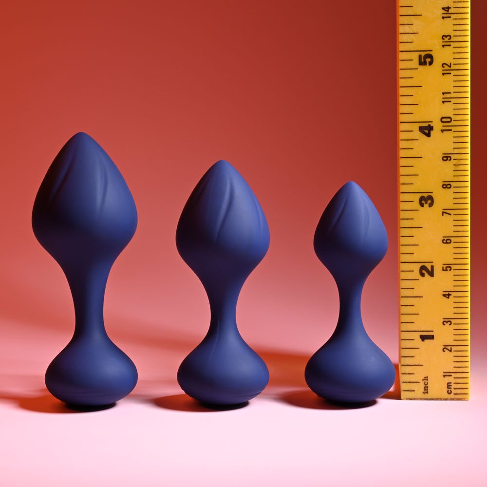 Playboy pleasure tail trainer - butt plugs - Product front view, with sizes  | Flirtybay.com.au
