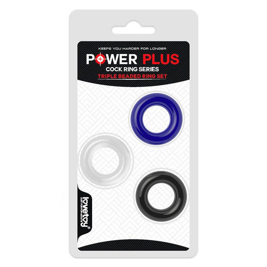 Power plus - triple donut cock ring set -  box front view | Flirtybay.com.au