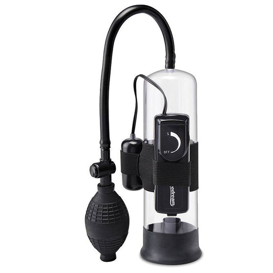 Pump worx - beginner's vibrating penis pump - Product front view  | Flirtybay.com.au