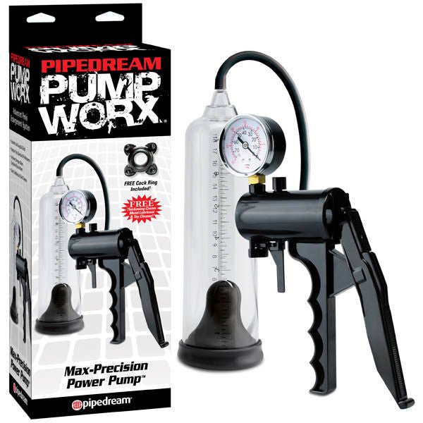 Pump worx - max-precision power penis pump - Product front view and box front view | Flirtybay.com.au
