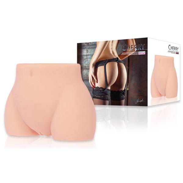 Front view of the Kokos Real Hip Cherry - Realistic Butt - Male Masturbator, showing its lifelike buttocks and vaginal entry in a natural flesh tone, displayed on a clean white background | Flirty Bay adult store Perth