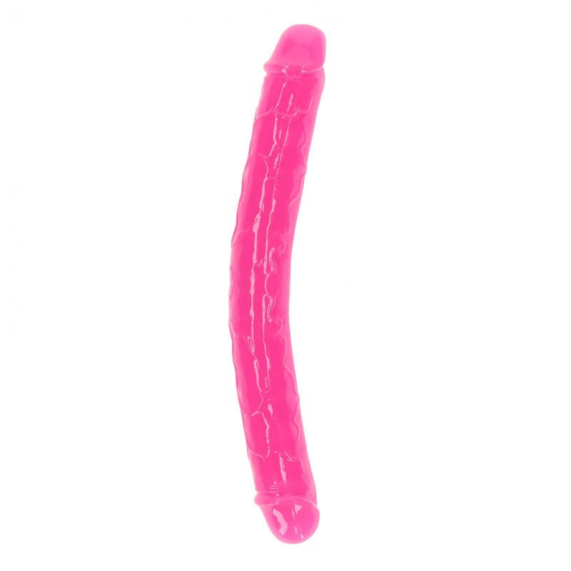 Realcock - 11.8 cm double dong glow - Pink, Product front view  | Flirtybay.com.au