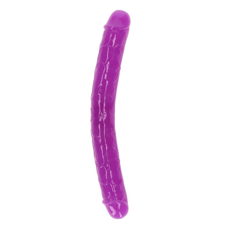 Realcock - 11.8 cm double dong glow - Purple, Product front view  | Flirtybay.com.au