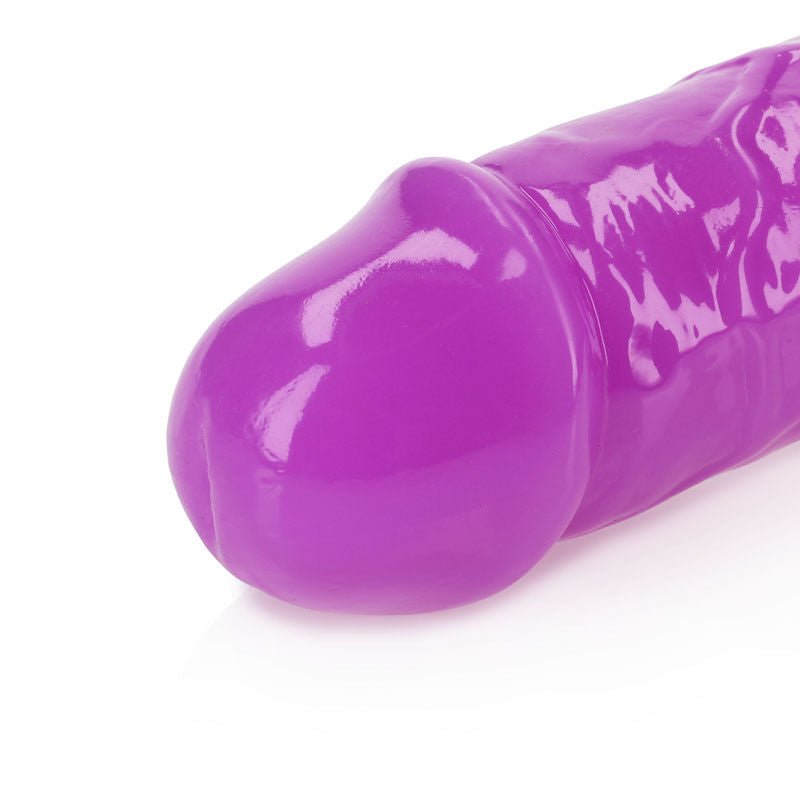 Realcock - 11.8 cm double dong glow - Purple, Product top view  | Flirtybay.com.au