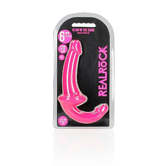 Realcock - 13.5 cm strapless strap-on glow in the dark -  Pink, box front view | Flirtybay.com.au