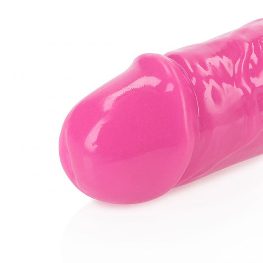 Realcock - 14.9" double dong glow - Pink, Product top view  | Flirtybay.com.au
