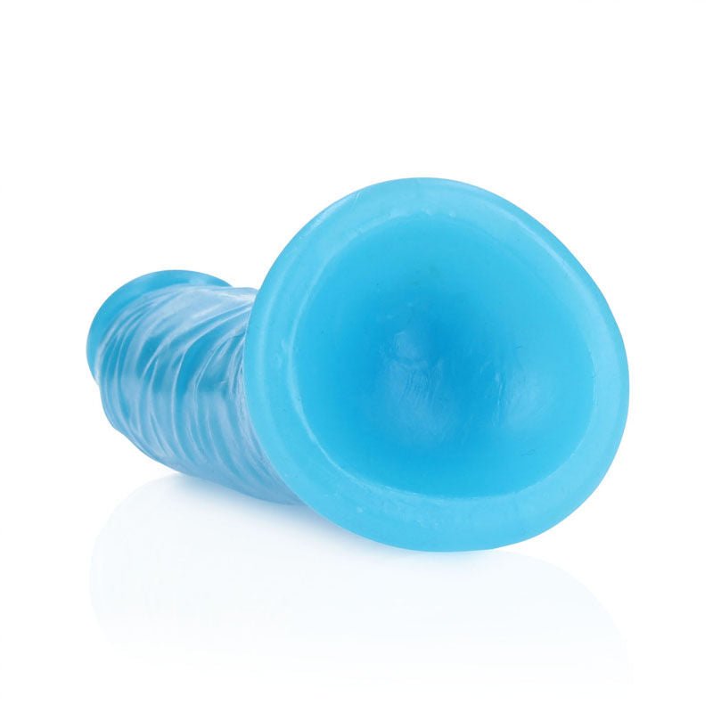 Realcock - 15.5 cm glow in the dark dildo - blue, Product bottom view  | Flirtybay.com.au