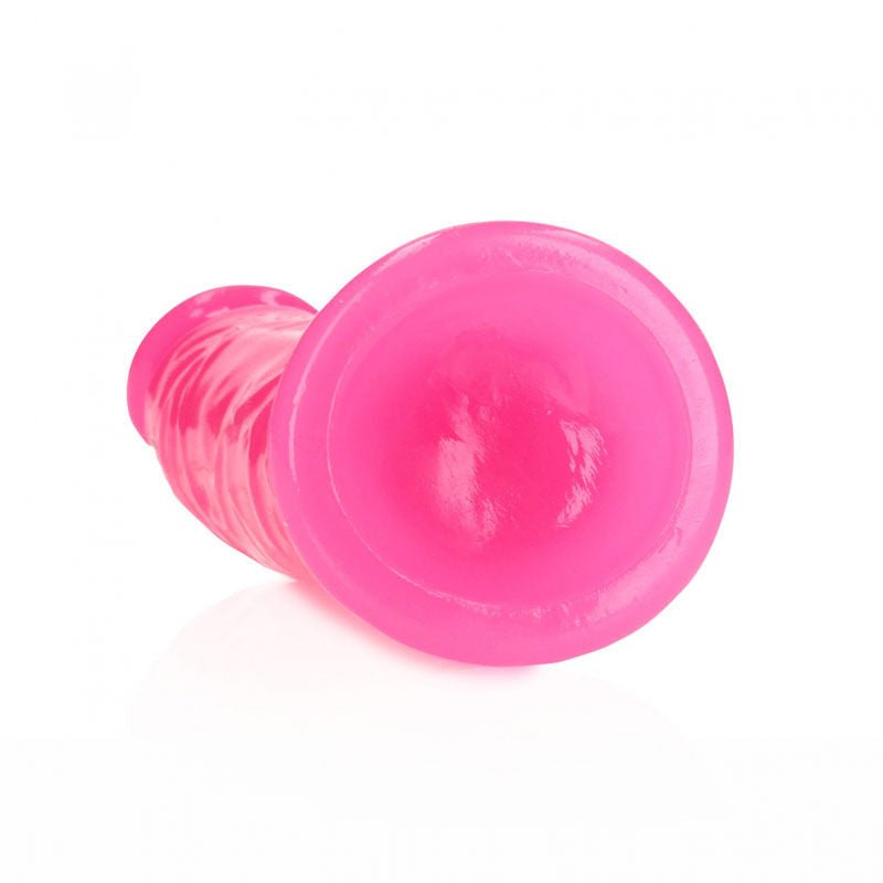 Realcock - 15.5 cm glow in the dark dildo - pink, Product bottom view  | Flirtybay.com.au