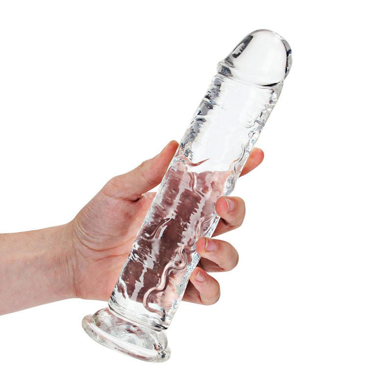 Realcock -  25 cm straight dildo - clear, Product side view  | Flirtybay.com.au