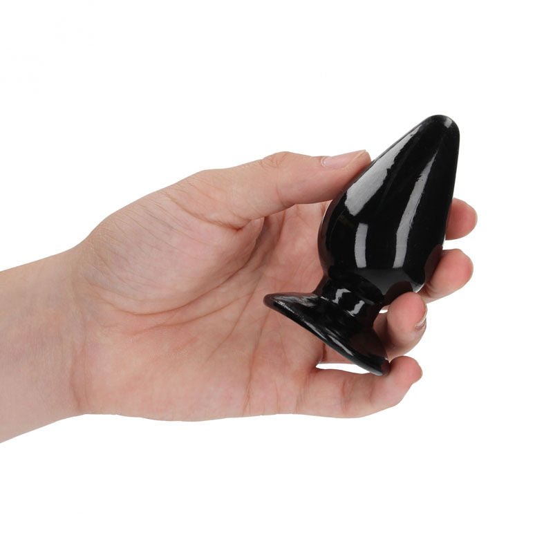 Realcock - 3.5" anal plug - Black, Product side view  | Flirtybay.com.au