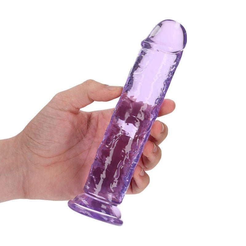 Realcock - 7.9" straight dildo - Purple, Product side view  | Flirtybay.com.au