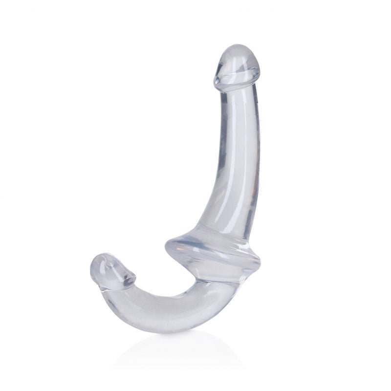 Realcock - 7.9" strapless strap-on - Clear, Product front view  | Flirtybay.com.au