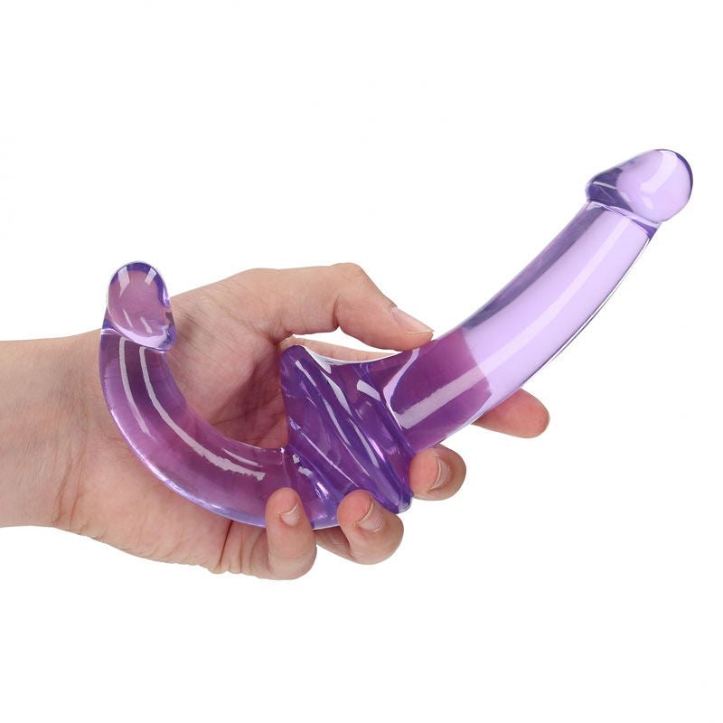 Realcock - 7.9" strapless strap-on - Purple, Product side view  | Flirtybay.com.au