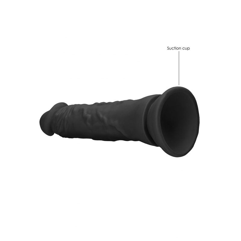 Realcock - 7'' realistic dildo - black, Product bottom view  | Flirtybay.com.au