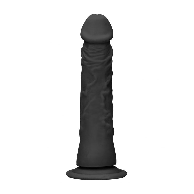 Realcock - 7'' realistic dildo - black, Product front view  | Flirtybay.com.au