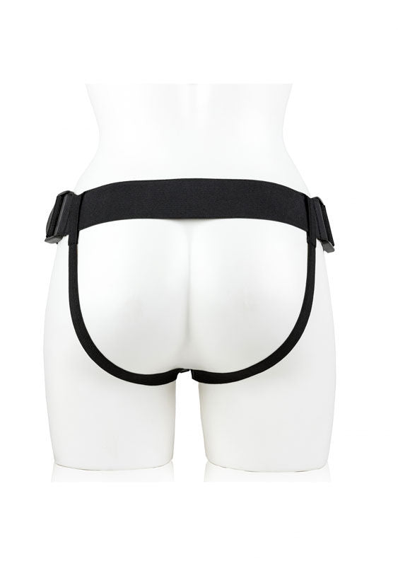 Realcock - 8" hollow strap-on - Flesh, Product back view, focus on straps  | Flirtybay.com.au