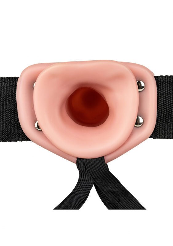 Realcock - 8" hollow strap-on - Flesh, Product inside view, focus on hole  | Flirtybay.com.au