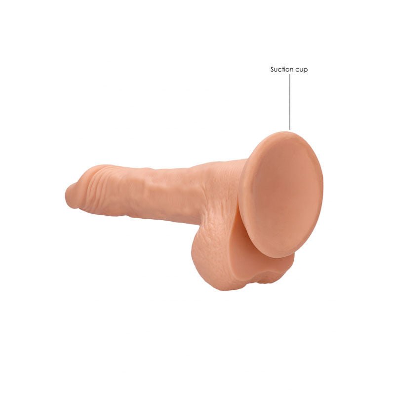Realcock - 8'' realistic dildo with balls - flesh, Product bottom view  | Flirtybay.com.au