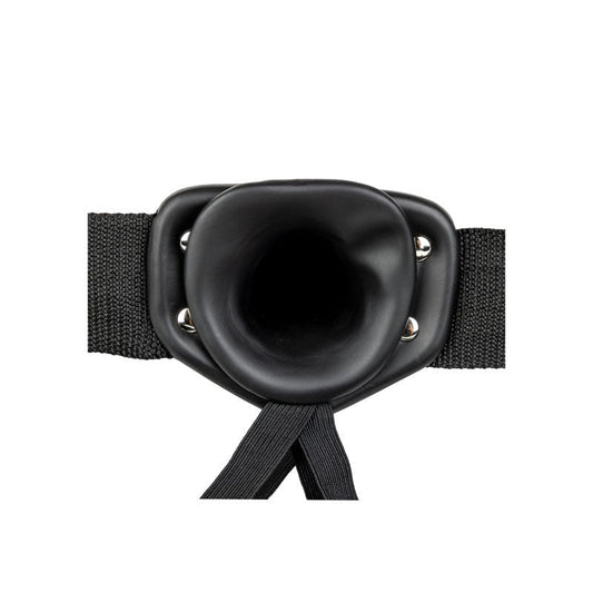 Realcocl - 6.1" hollow strap-on - black, Product top view  | Flirtybay.com.au