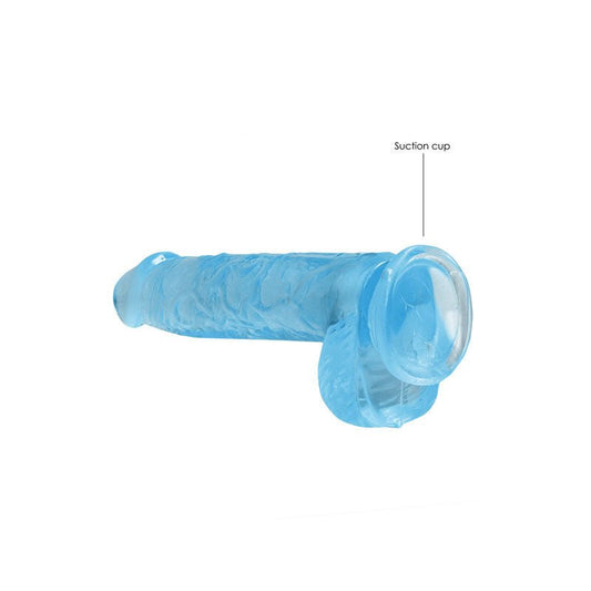 Realrock - 6'' realistic dildo with balls - blue, Product bottom view  | Flirtybay.com.au