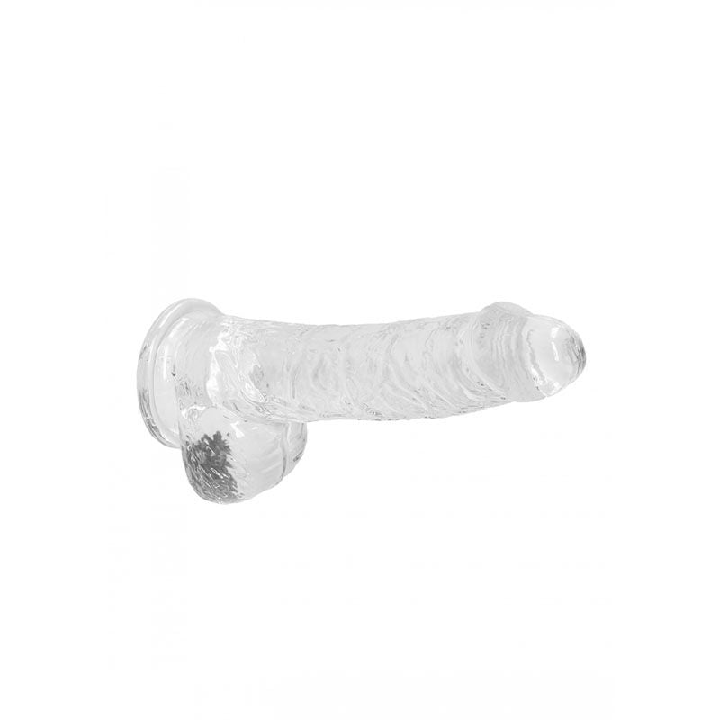 Realrock - 6'' realistic dildo with balls - clear, Product top view  | Flirtybay.com.au