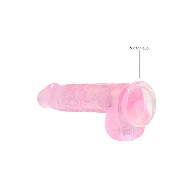Realrock - 6'' realistic dildo with balls - pink, Product bottom view  | Flirtybay.com.au