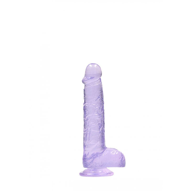 Realrock - 6'' realistic dildo with balls - purple, Product front view  | Flirtybay.com.au