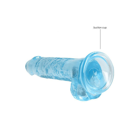 Realrock 7'' realistic dildo with balls - blue, Product bottom view  | Flirtybay.com.au