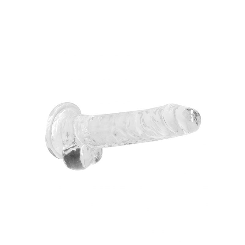 Realrock 7'' realistic dildo with balls - clear, Product top view  | Flirtybay.com.au